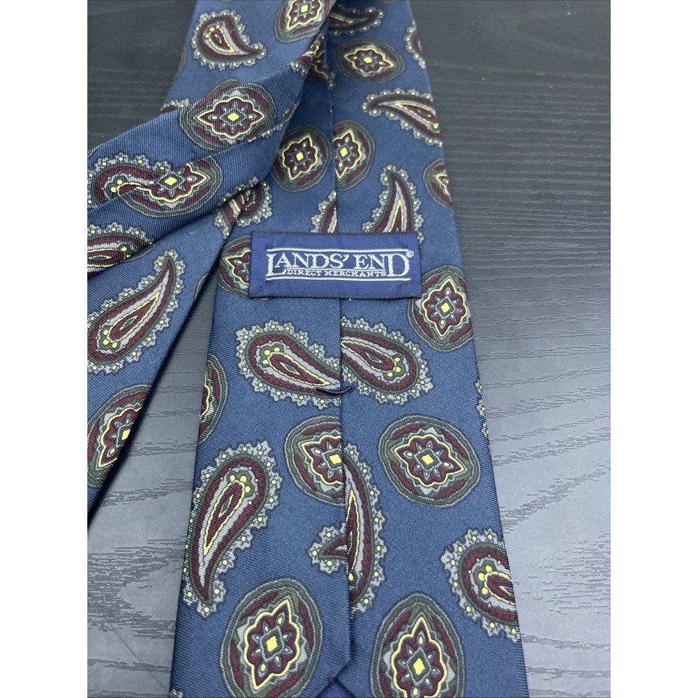 Lands' End Paisley Men's Neck Tie 56" Classic Pattern Tie - Picture 4 of 6